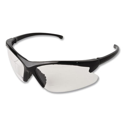 V60 30-06 Dual Readers Safety Glasses, 2.0+ Diopter, Black Half Frame, Clear Dual Lens