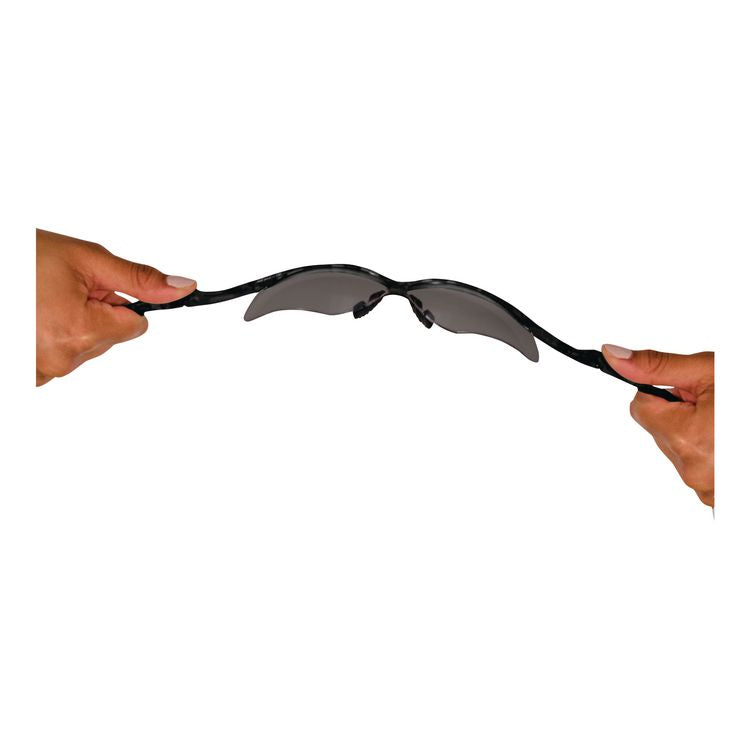 Nemesis Safety Glasses, Black Half Frame, Smoke Dual Lens