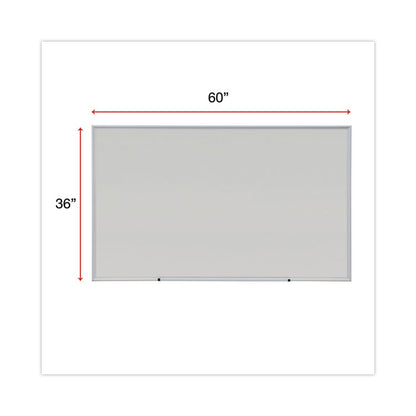 Deluxe Melamine Dry Erase Board, 60" x 36", White Surface, Anodized Aluminum Frame