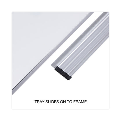 Deluxe Melamine Dry Erase Board, 60" x 36", White Surface, Anodized Aluminum Frame