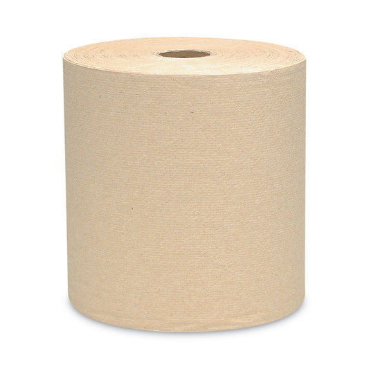 Essential Hard Roll Towels for Business, 1-Ply, 8" x 800 ft, 1.5" Core, Natural, 12 Rolls/Carton
