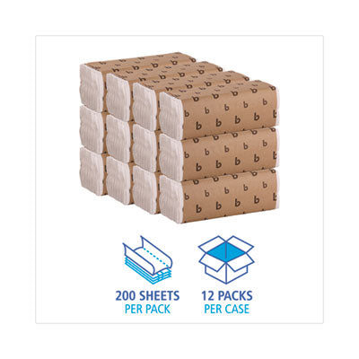 Boardwalk White 1-Ply C-Fold Paper Towels - 1-Ply, 11.44 x 10, Bleached White, 200 Sheets/Pack, 12 Packs/Carton, 72 Cartons/Pallet