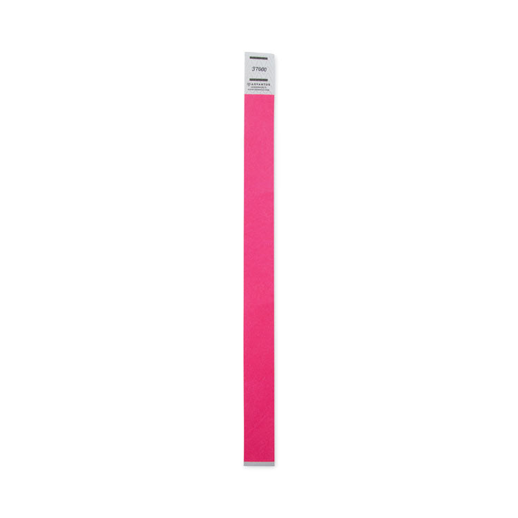 Crowd Management Wristbands, Sequentially Numbered, 9.75" x 0.75", Neon Pink, 500/Pack