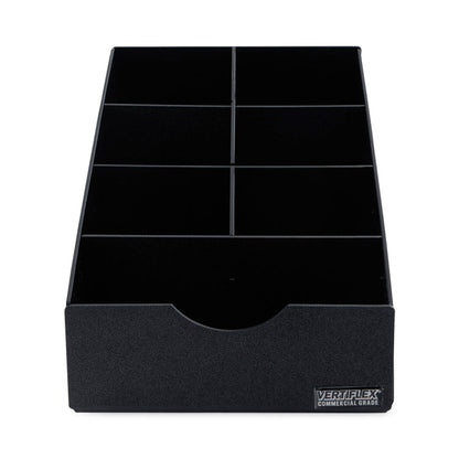 Condiment Caddy, 7 Compartments, 8.75 x 16 x 5.25, Black