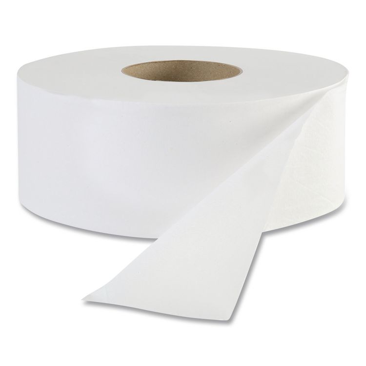 JRT Jr. Bath Tissue, Jumbo, Septic Safe, 1-Ply, 3.3" x 2,000 ft, White, 12 Rolls/Carton
