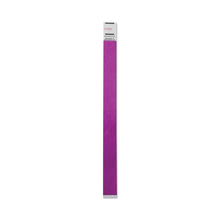 Crowd Management Wristbands, Sequentially Numbered, 9.75" x 0.75", Purple, 100/Pack