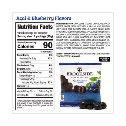 Dark Chocolate Fruit, Acai Blueberry and Pomegranate, 30 Pouches/Carton