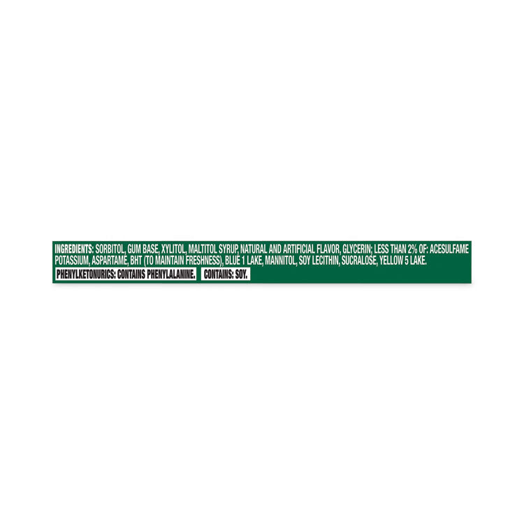 Sugar-Free Gum, Spearmint, 14 Pieces/Pack, 12 Packs/Carton