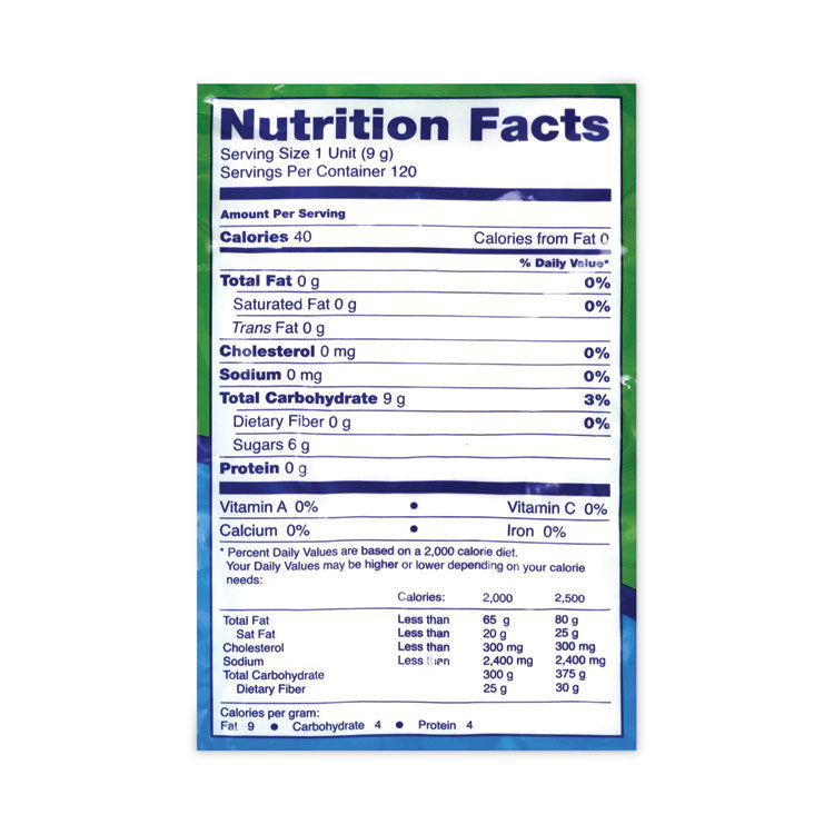 Jumbo Spearmint Balls, 0.04 oz Individually Wrapped, 120 Balls/Bag, 1 Bag/Carton