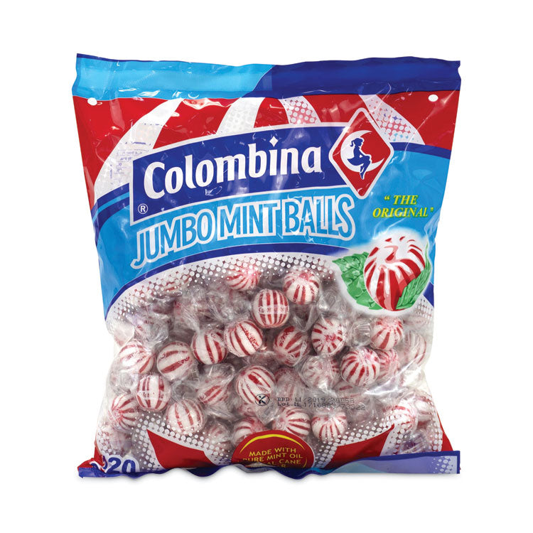 Jumbo Peppermint Balls Bag, 0.04 oz Individually Wrapped, 120 Balls/Bag, 1 Bag/Carton