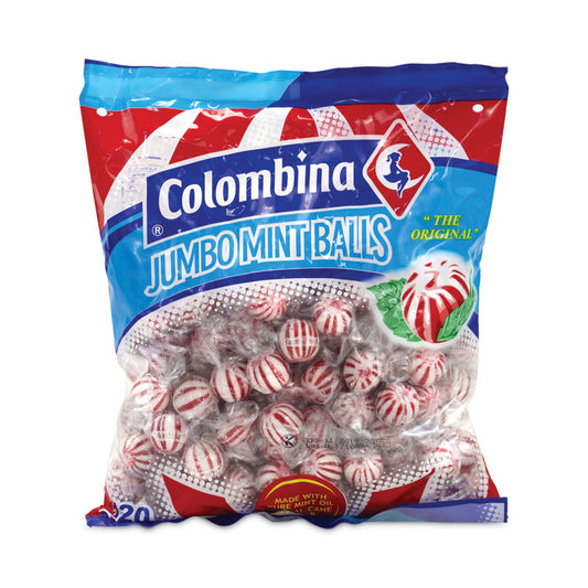 Jumbo Peppermint Balls Bag, 0.04 oz Individually Wrapped, 120 Balls/Bag, 1 Bag/Carton