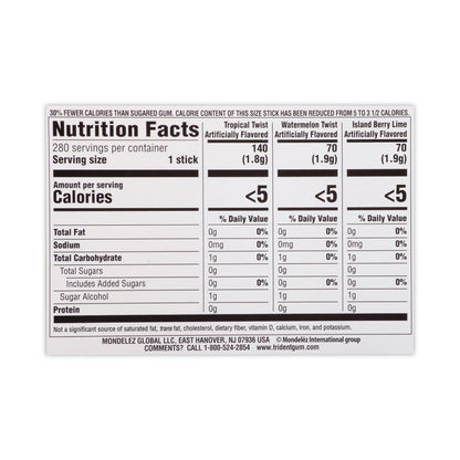 Sugar-Free Gum, Fruit Variety, 14 Pieces/Pack, 20 Packs/Carton