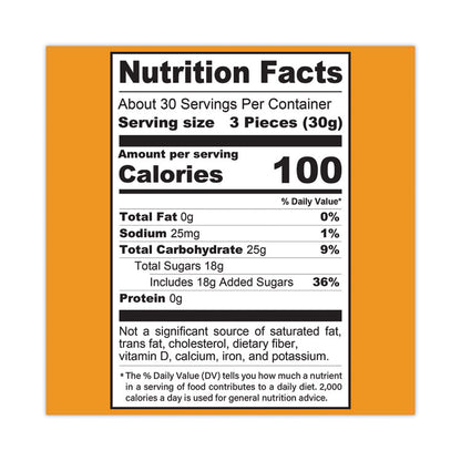 Fruit Gems Chewy Candy Assortment, Assorted Natural Fruit Flavors, 2.12 lb Bag, 90 Count