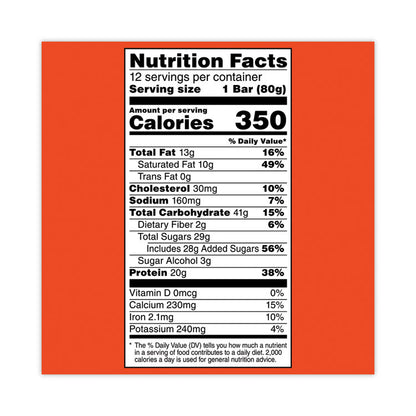 Recover Chocolate Chip Whey Protein Bar, 2.8 oz Bar, 12 Bars/Carton