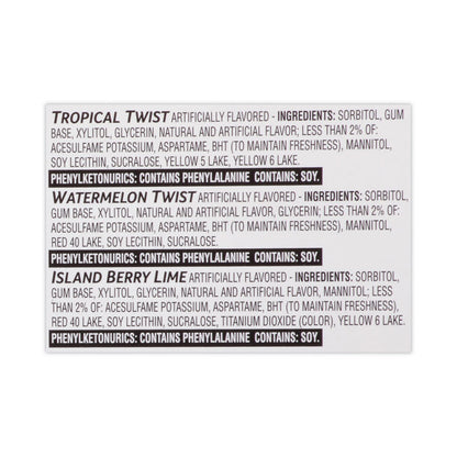 Sugar-Free Gum, Fruit Variety, 14 Pieces/Pack, 20 Packs/Carton