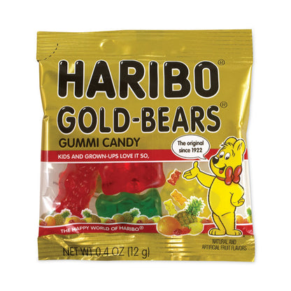 Goldbears Gummi Candy, 0.4 oz Pouches, Lemon, Orange, Pineapple, Rasberry, Strawberry, 54/Carton