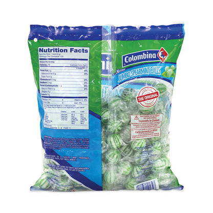 Jumbo Spearmint Balls, 0.04 oz Individually Wrapped, 120 Balls/Bag, 1 Bag/Carton