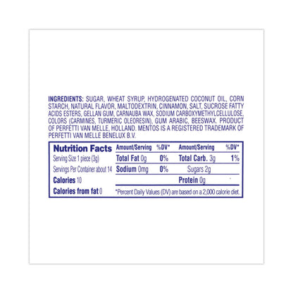 Cinnamon Singles Chewy Mints, 1.32 oz, 15 Rolls/Carton