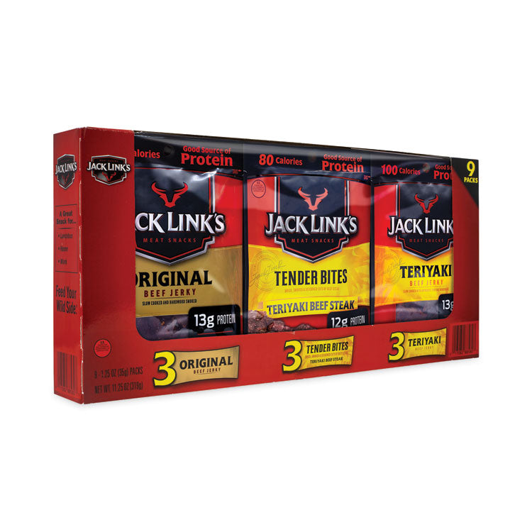 Beef Jerky Variety Pack, 1.5 oz Pack, 9/Carton