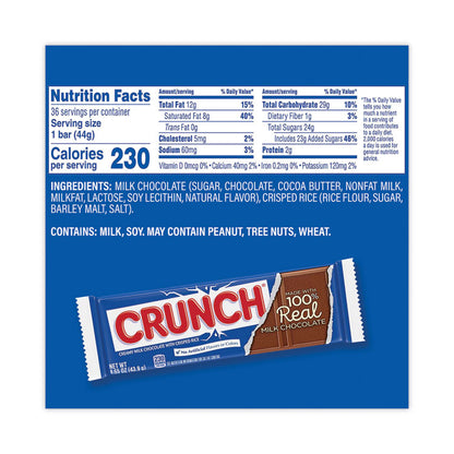 Crunch Bar, 1.55 oz Individually Wrapped, 36/Carton