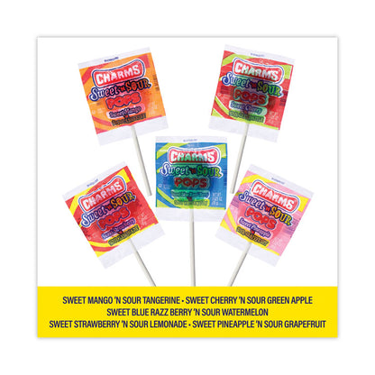 Sweet and Sour Pop, Assorted Flavors, 0.63 oz Individually Wrapped, 48/Carton