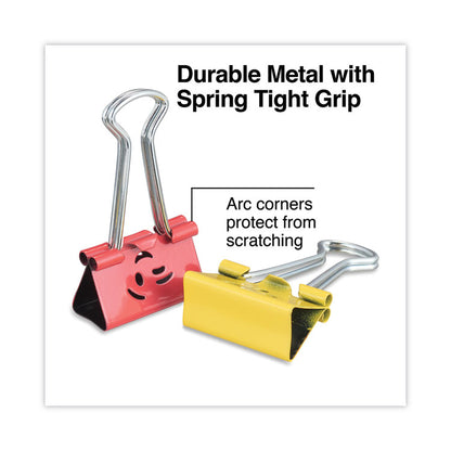 Emoji Themed Binder Clips with Storage Tub, Medium, Assorted Colors, 42/Pack