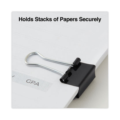 Binder Clips with Storage Tub, Small, Black/Silver, 40/Pack
