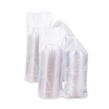 PresentaBowls Bowl/Lid Combo-Paks, 32 oz, 7.25" Diameter x 2.88" h, Clear, Plastic, 63/Pack, 2 Pack/Carton