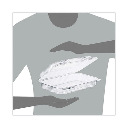 StayLock Clear Hinged Lid Containers, 6.8 x 9.4 x 2.1, Clear, Plastic, 125/Pack, 2 Packs/Carton