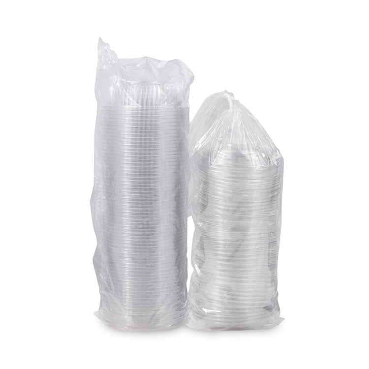 PresentaBowls Bowl/Lid Combo-Paks, 24 oz, 7.25" Diameter x 2.38" h, Clear, Plastic, 63/Pack, 2 Pack/Carton
