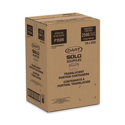 Polystyrene Portion Cups, 1.5 oz, Plastic, Translucent, 2,500/Carton
