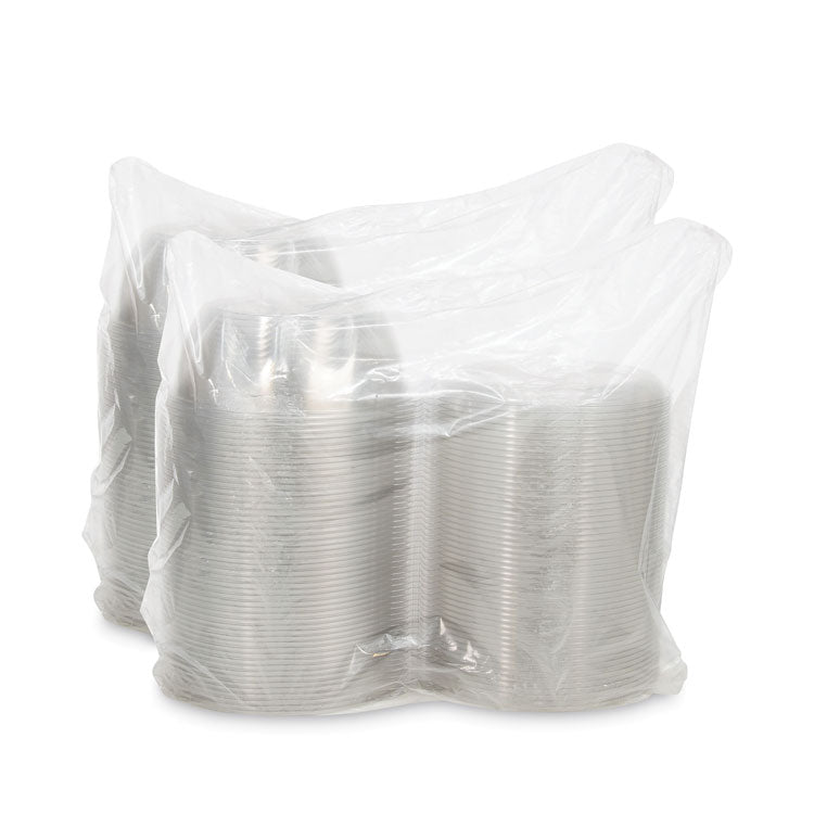 SafeSeal Tamper-Resistant, Tamper-Evident Bowls with Dome Lid, 64 oz, 8.9" Diameter x 4" h, Clear, Plastic, 100/Carton