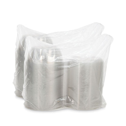 SafeSeal Tamper-Resistant, Tamper-Evident Bowls with Dome Lid, 64 oz, 8.9" Diameter x 4" h, Clear, Plastic, 100/Carton