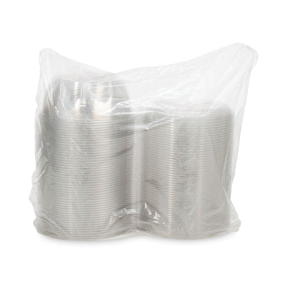 SafeSeal Tamper-Resistant, Tamper-Evident Bowls with Dome Lid, 64 oz, 8.9" Diameter x 4" h, Clear, Plastic, 100/Carton