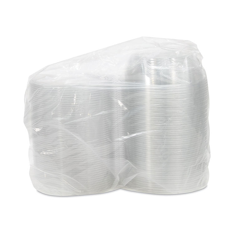 SafeSeal Tamper-Resistant, Tamper-Evident Bowls with Flat Lid, 48 oz, 8.9" Diameter x 2.8" h, Clear, Plastic, 100/Carton