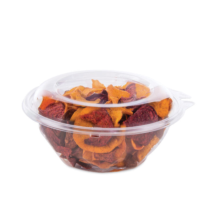 SafeSeal Tamper-Resistant, Tamper-Evident Bowls with Dome Lid, 24 oz, 7" Diameter x 3.1" h, Clear, Plastic, 150/Carton