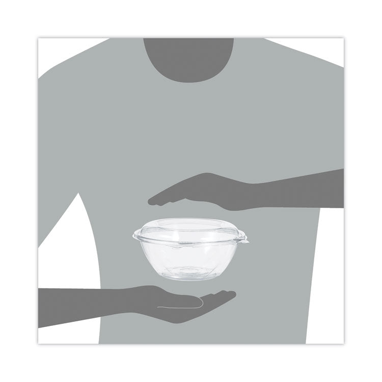 SafeSeal Tamper-Resistant, Tamper-Evident Bowls with Dome Lid, 24 oz, 7" Diameter x 3.1" h, Clear, Plastic, 150/Carton