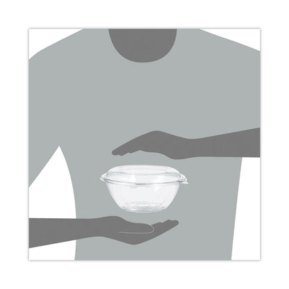 SafeSeal Tamper-Resistant, Tamper-Evident Bowls with Dome Lid, 24 oz, 7" Diameter x 3.1" h, Clear, Plastic, 150/Carton