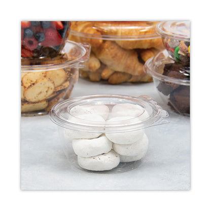 SafeSeal Tamper-Resistant, Tamper-Evident Bowls with Flat Lid, 16 oz, 5.5" Diameter x 2.7" h, Clear, Plastic, 240/Carton