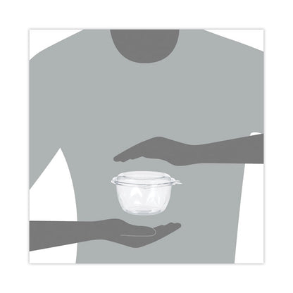 SafeSeal Tamper-Resistant, Tamper-Evident Bowls with Dome Lid, 16 oz, 5.5" Diameter x 3.1" h, Clear, Plastic, 240/Carton