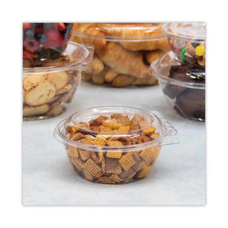 SafeSeal Tamper-Resistant, Tamper-Evident Bowls with Dome Lid, 12 oz, 5.5" Diameter x 2.6" h, Clear, Plastic, 240/Carton