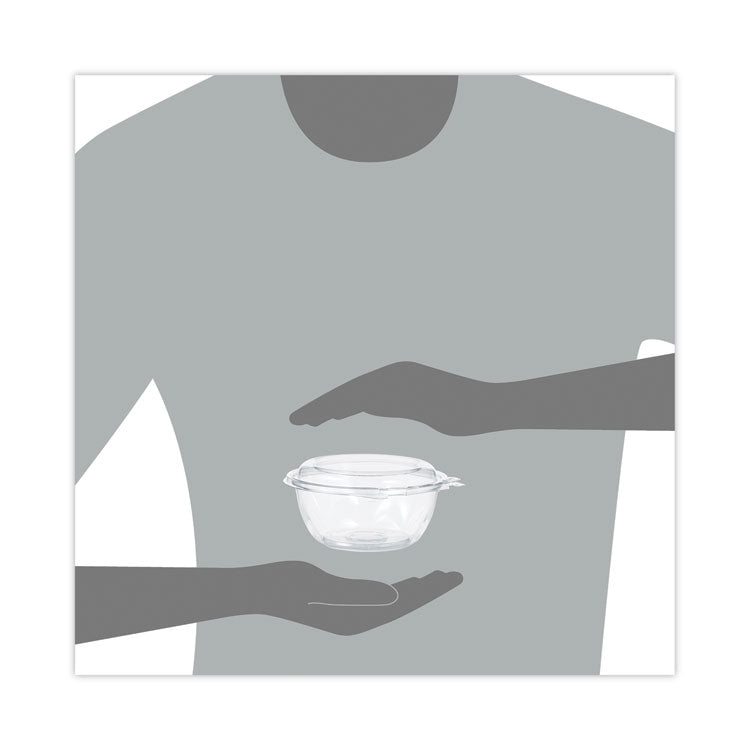 SafeSeal Tamper-Resistant, Tamper-Evident Bowls with Dome Lid, 12 oz, 5.5" Diameter x 2.6" h, Clear, Plastic, 240/Carton