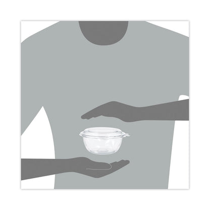 SafeSeal Tamper-Resistant, Tamper-Evident Bowls with Dome Lid, 12 oz, 5.5" Diameter x 2.6" h, Clear, Plastic, 240/Carton