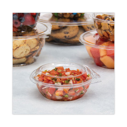 SafeSeal Tamper-Resistant, Tamper-Evident Bowls with Dome Lid, 8 oz, 5.5" Diameter x 2.1" h, Clear, Plastic, 240/Carton