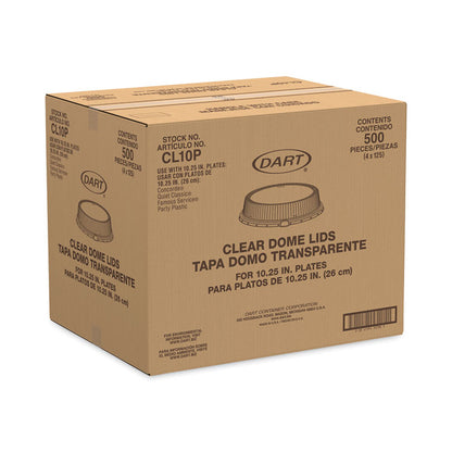 Dome Covers, For 10" Disposable Plates, Clear, Plastic, 500/Carton