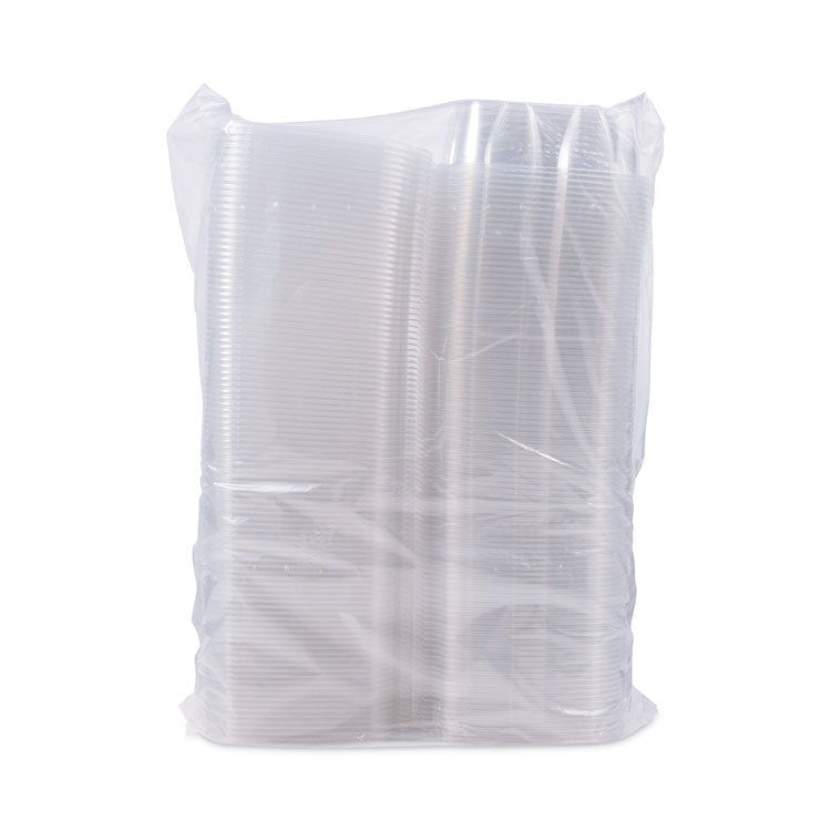 ClearPac SafeSeal Tamper-Resistant/Evident Containers, Flat Lid, 48 oz, Clear, Plastic, 100/Bag, 2 Bags/Carton
