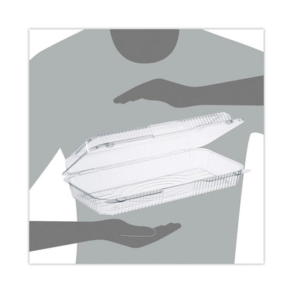 StayLock Clear Hinged Lid Containers, 50.2 oz, 6.8 x 13.4 x 2.6, Plastic, 200/Carton