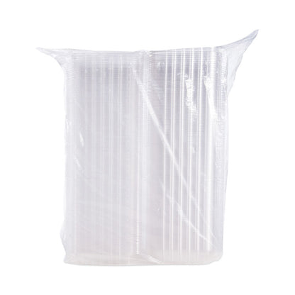 ClearSeal Hinged-Lid Plastic Containers, 8.3 x 8.3 x 3, Clear, Plastic, 250/Carton