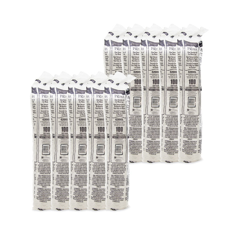 Prima Strawless Plastic Lids, Fits 12 oz to 26 oz Cold Cups, Clear, 1,000/Carton