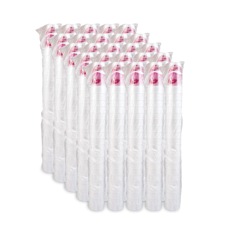 Horizon Hot/Cold Foam Drinking Cups, 24 oz, Mauve, 20/Bag, 25 Bags/Carton